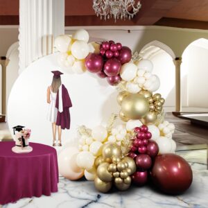 kozee burgundy and gold balloon garland arch kit 127Pcs double stuffed Maroon and gold balloons ivory Balloon arch for 2024 graduation Birthday Party Bridal shower Decorations