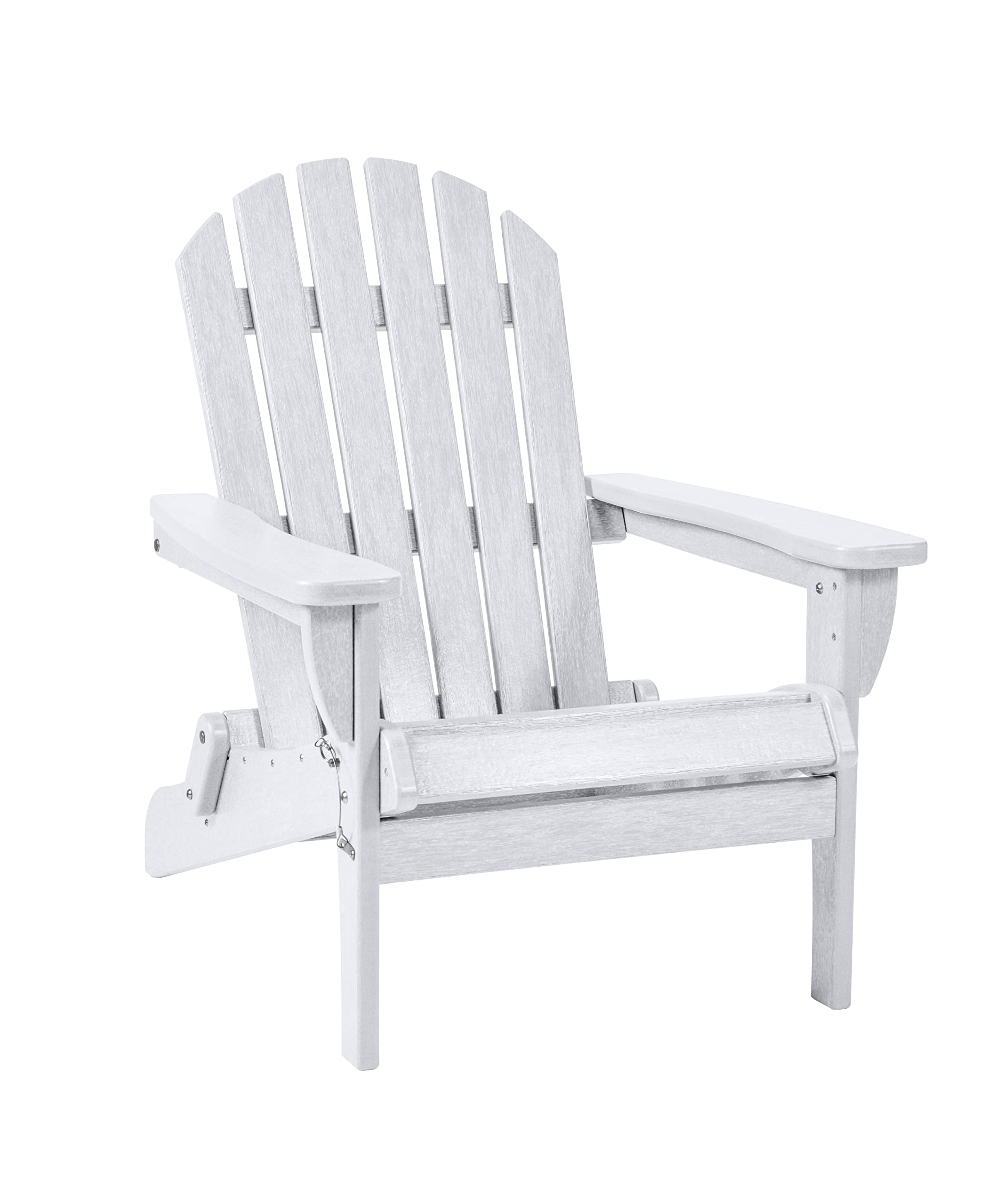 Keter Willoughby Folding Adirondack Chair with Weatherproof Finish, Outdoor Furniture for Entertaining by The Pool, Patio, and Fire Pit, Easy Assembly for Sturdy and Steady Outdoor Seating, White