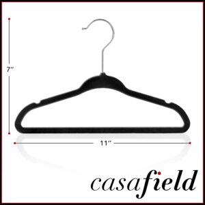 Casafield 100 Velvet Baby Hangers - 11" Size for Infant & Toddler Clothes - Black