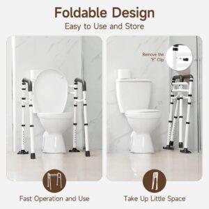 WAYES Toilet Safety Rails - Toilet Arms for Elderly, Fit for Most Toilet, Up to 300 Lbs, Adjustable Height & Width