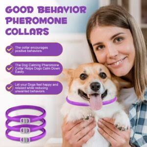 3 Pack Calming Collar for Dogs, Pheromone Collar for Dog Anxiety Relief, Adjustable Dogs Calm Collar Reduce Separation Anxiety Stress, Anti-Loose Dog Collar Fit Medium Large Puppy