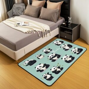 jejeloiu Panda Rugs for Living Room Bedroom Shag Decorative Carpet Rugs Cute Panda Bear Decor Soft Accent Rug for Room Living Room Bedroom Machine Washable Multifunctional Rugs