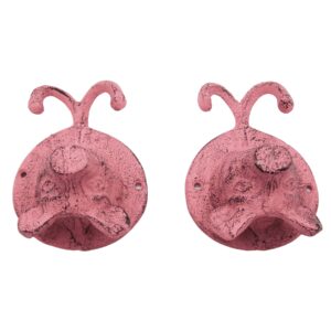 Wowser Rustic Pig Head Cast Iron Wall Hooks, Animal Themed Wall Décor, Rustic Farmhouse Decoration, Set of 2, 5.5 Inches (Brown)