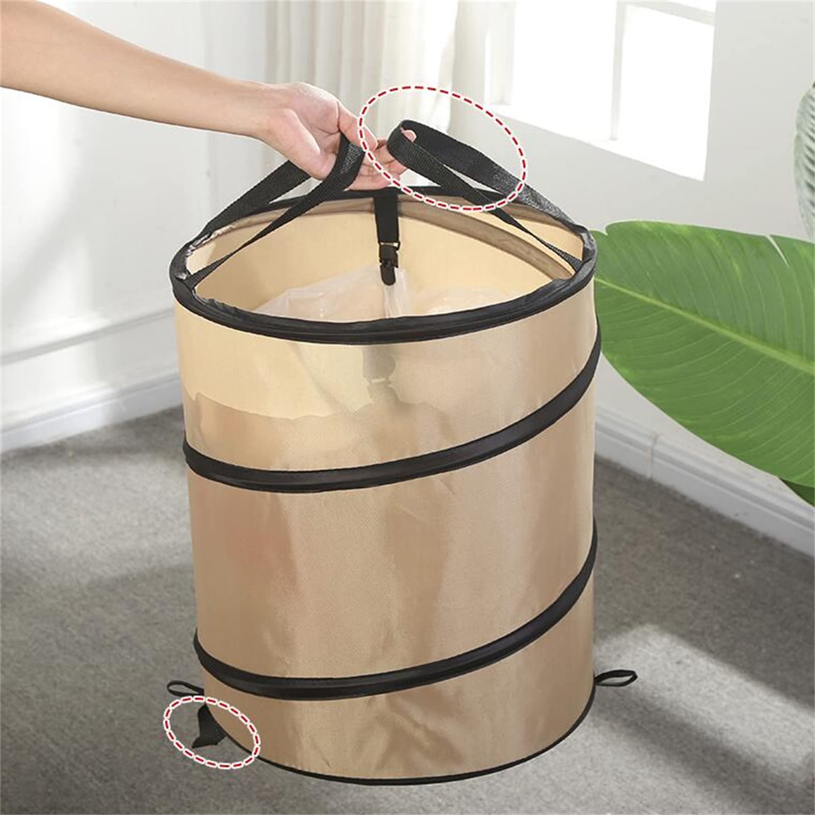 Collapsible Trash Can,Small Pop up Garbage Can,Polyester Pop up Trash Can for Camping,Outdoor Garbage Can for Garden, Camping, Travel