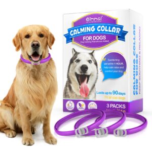 3 pack calming collar for dogs, pheromone collar for dog anxiety relief, adjustable dogs calm collar reduce separation anxiety stress, anti-loose dog collar fit medium large puppy