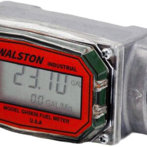 WALSTON INDUSTRIAL GH-5630 Digital Fuel Meter 3/4 Inch, Diesel Fuel Meter, 3-30 GPM, Diesel, Gasoline, Kerosine, Lubricants, 3/4" NPT