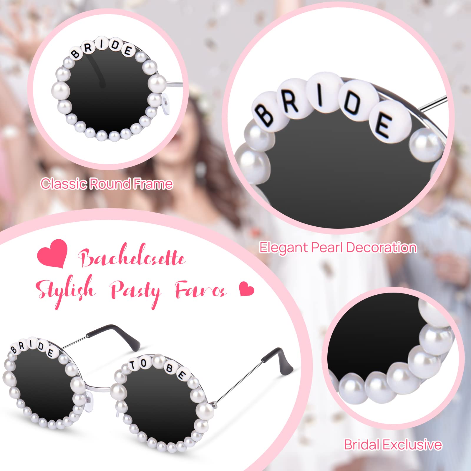 JUSTOTRY Bride Sunglasses For Bachelorette - Bride To Be Sunglasses For Bachelorette Party Gifts Accessories Party Favors