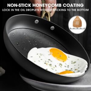 imarku Cast Iron Skillets, 12 Inch Cast Iron Pan, Professional Non Stick Frying Pans Long Lasting Nonstick Frying Pan Nonstick Pan Stay Cool Handle Easy Clean Unique Christmas Gift for Men and Women