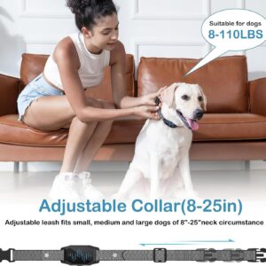 Dog Training Collar for Large Dog, Dog Shock Collar, 4 Training Modes Beep,Vibration,Electric Shock,Dog Finder,Rechargeable IP67 Waterproof E-Collar with Remote 2500FT