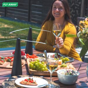 Fly Away - 4 Pack Outdoor Fly Repellent Fan, Outside or Inside Table use, Restaurant, Barbeque, Events, Deter Flies, Wasps, Bees, Other Moscas and Bugs Away, Battery Operated, Tabletop, Hanging Hook.