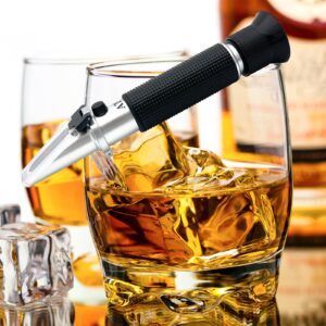 Alcohol Refractometer of 0~80% v/v Volume Percent Scale Range, Alcohol Refractometer for Spirit Alcohol Volume Percent Measuring in Alcohol Liquor Production, Distilled Beverages