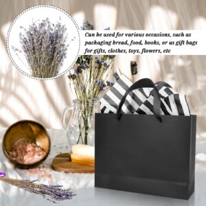 Rcybeo 15 Pack 10.6x3.1x8.3 Inch Black Gift Bags, Black Paper Bags with Tissue Paper, Black Gift Bags with Ribbon Handles for Retail, Grocery, Boutique, Wedding, Birthday, Party Supplies and Gifts