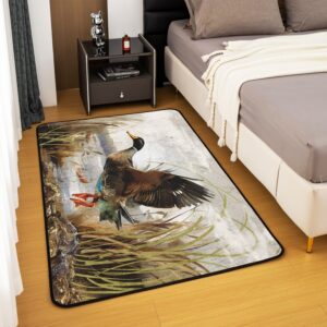 Mallard Duck Rugs for Living Room Bedroom Boys Girls Wild Duck Hunting Area Rug 5x7 for Kids Women Men Ultra Soft Lodge Cabin Farmhouse Decorative Carpet Floor Mat Room Decor