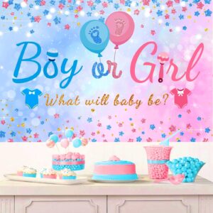 Gender Reveal Baby Balloon Boxes Decorations, Pink Blue Balloon Arch Garland Kits With 4pcs Baby Boxes, Gender Reveal Backdrop for Baby Shower,Boy or Girl gender Reveal Party Supplies(141pcs)