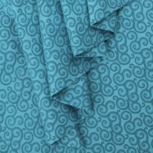 Mook Fabrics Printed Swirl Flannel Fabric [108in. Wide] – 100% Cotton Material for Quilting, Home Decor Accents | Arts, Crafts & Sewing, Teal Cut by The Yard