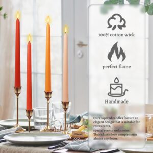 Smokeless Long Taper Candles Orange Scented 10inch Handmade Dinner Candlesticks for Home Decoration Holiday Gifts