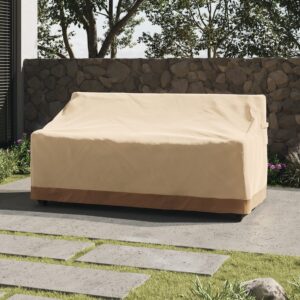 Pure Garden Outdoor Couch Cover - 76x33in Heavy-Duty 600D Polyester Canvas with UV 50+ and Waterproof Backing - Patio Furniture Covers (Beige)