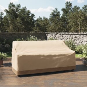 Pure Garden Outdoor Couch Cover - 76x33in Heavy-Duty 600D Polyester Canvas with UV 50+ and Waterproof Backing - Patio Furniture Covers (Beige)