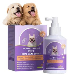 pet clean teeth spray, 2023 new formula for dogs & cats, no brushing required, freshens breath, prevents plaque & tartar, natural oral care spray (1pc)