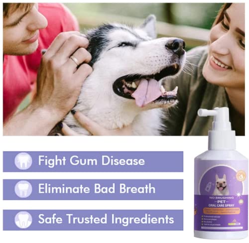 Pet Clean Teeth Spray, 2023 New Formula for Dogs & Cats, No Brushing Required, Freshens Breath, Prevents Plaque & Tartar, Natural Oral Care Spray (1pc)