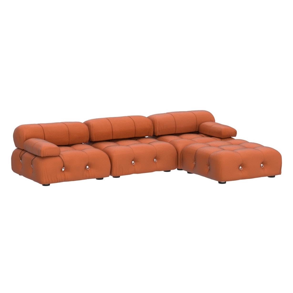 BOKIFOL Sectional Sofa, Modular Sectional Couch with Ottomans- L Shaped Couch for Living Room, 4 Seater Sofa Sets,104"(Orange)