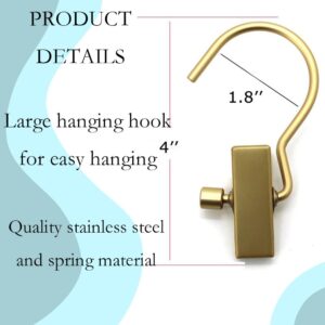 Koobay Boot Hangers Clips Hanging Laundry Hooks Clothes Pins Hanger with Clip, Portable Golden Home Travel Hangers for Socks Towels Shoes Clamps,Heavy Duty Closet Hanger Organizer (10 Pack)