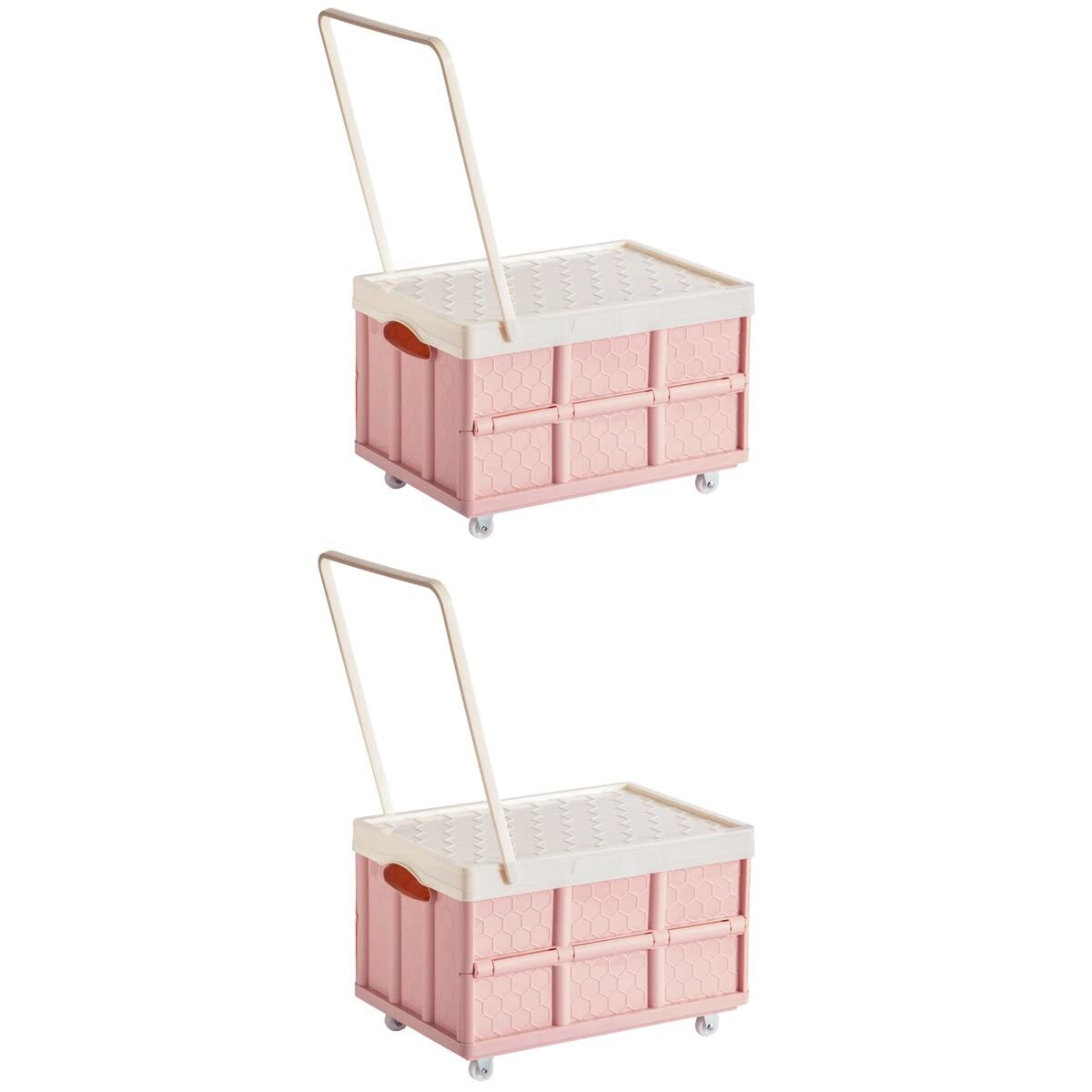 DOITOOL 2pcs Collapsible Milk Crates Stackable Utility Crates Stackable Crates Moving Bins with Lids Utility Cart Outdoor Toys Foldable Crate Shopping Plastic Folding Basket Camping