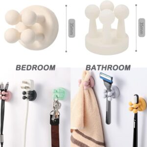 BetterJonny 6 Pack Razor Holder for Shower Wall, Silicone Toothbrush Holders for Hanging, Multi-Purpose Hanging Hooks Utility Self Adhesive Hooks for Kitchen Bathroom Home