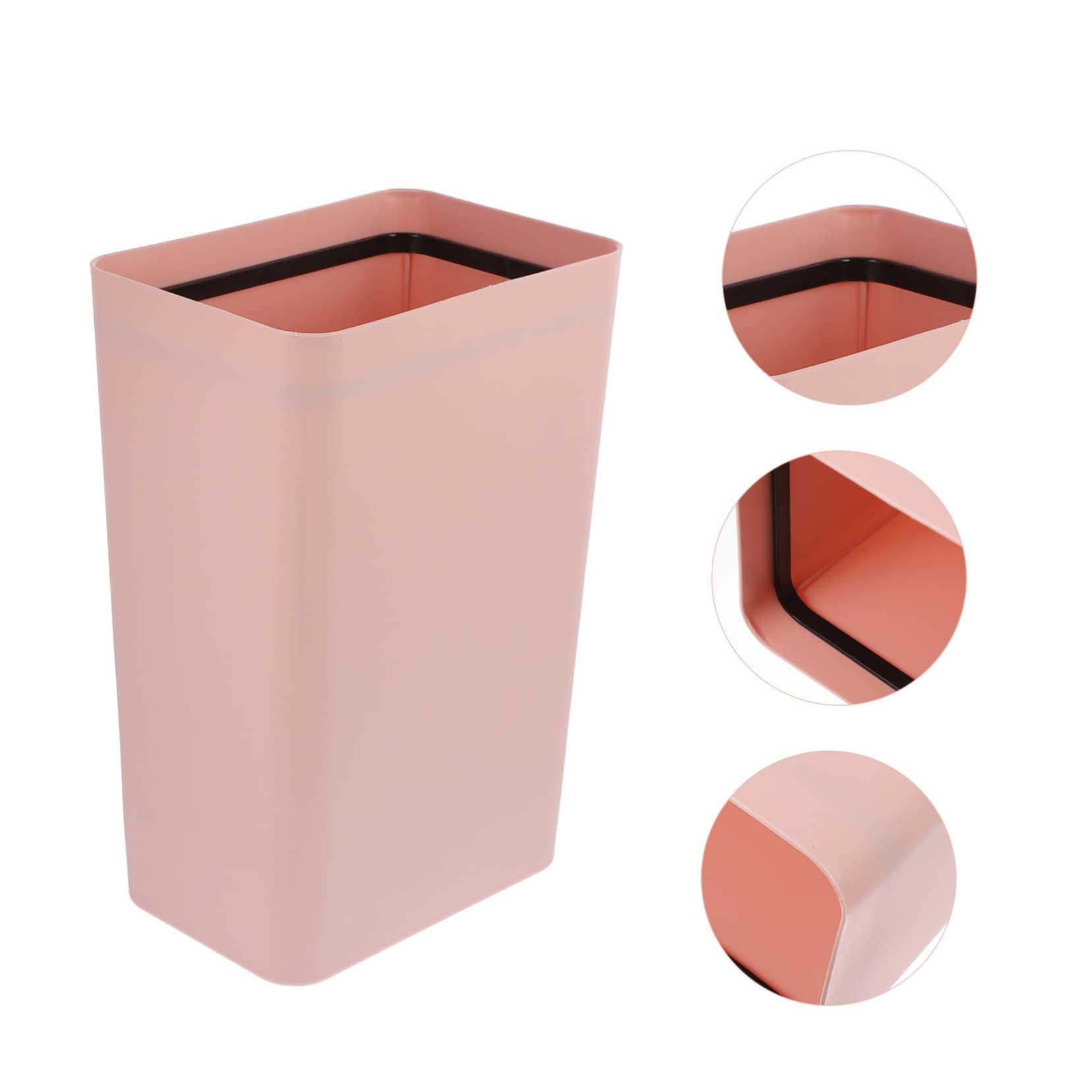 LIFKOME 1pc Open Trash Can Collapsible Bins Office Trash Cans Waste Basket for Office Bedroom Trash Can Garbage Bin Kitchen Bathroom Rubbish Can Plastic Pink Garbage Container Dustbin Mini