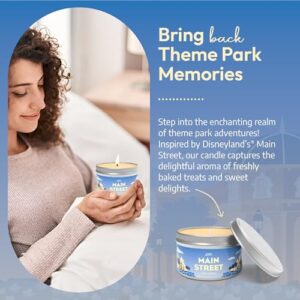 Park Scents Disneyland Main Street Inspired Scented Vanilla Candle - Handmade Soy Candle, Long Lasting Candles - Warm, Sweet Aroma Scented Candle for Home, Aromatic Jar Candle Scents - Creme Brulee