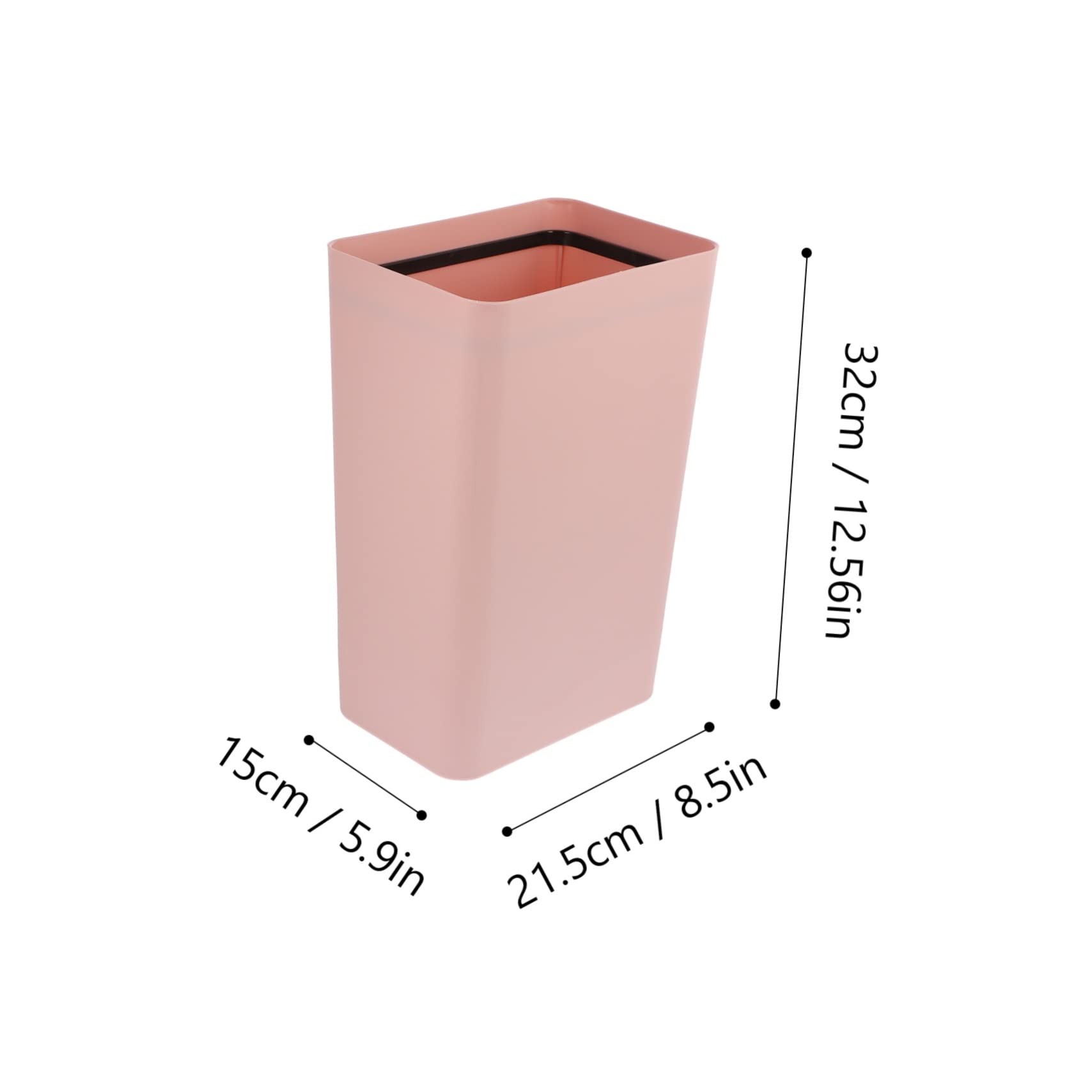 LIFKOME 1pc Open Trash Can Collapsible Bins Office Trash Cans Waste Basket for Office Bedroom Trash Can Garbage Bin Kitchen Bathroom Rubbish Can Plastic Pink Garbage Container Dustbin Mini