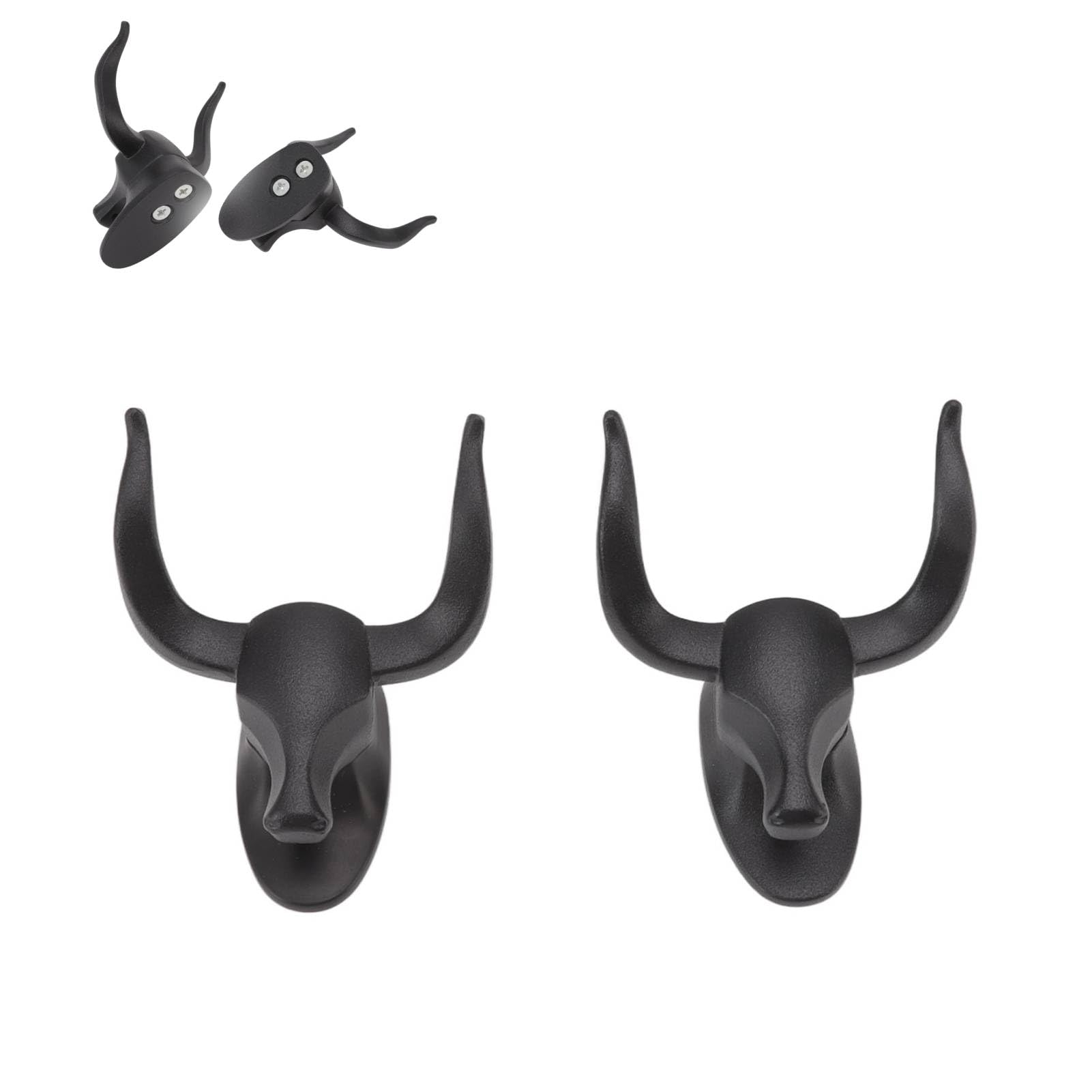 Heavy Duty Towel Hooks, 2 Packs Cow Head Wall Hooks Decorative Wall Hooks Towel Hooks for Bathroom Wall Mounted Clothes Hanger Coat Hook Rustic Bathroom Decor