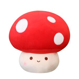 yeqivo cute mushroom plush toy, red mushroom plush pillow 3d soft mushroom plushie, mushroom hugging plush pillow gift for girls kids home mushroom decor christmas birthday 25cm