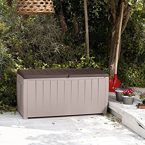 MELKEN Novel Plastic Deck Storage Container Box Outdoor Patio Garden Furniture 90 Gal