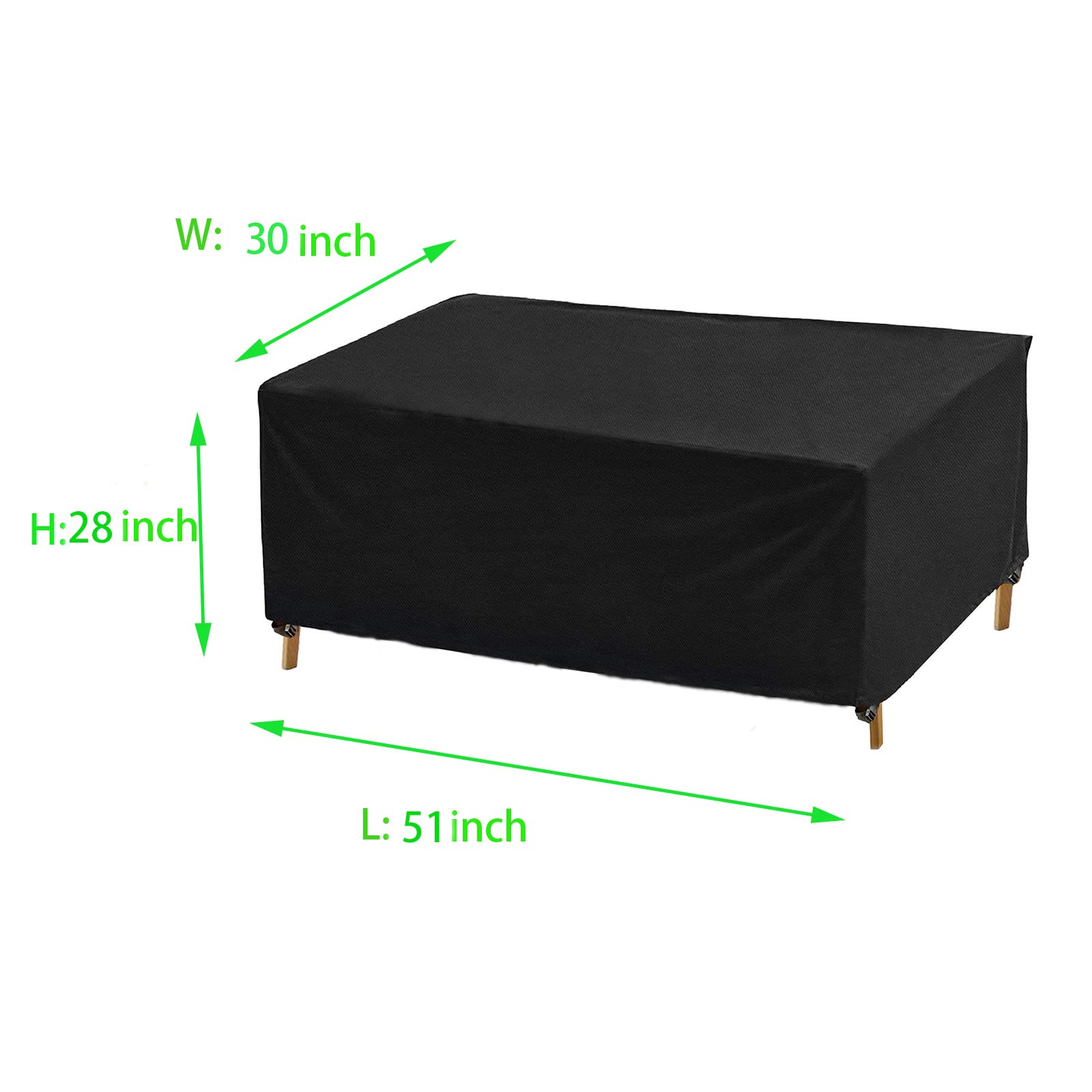 Table Cover 51"(L) x 30"(W) x 28"(H),Outdoor Heavy Duty Waterproof 600D Furniture Cover for Cart Prep Table,Coffee Table,BBQ Grill Table,Office Desk Cover