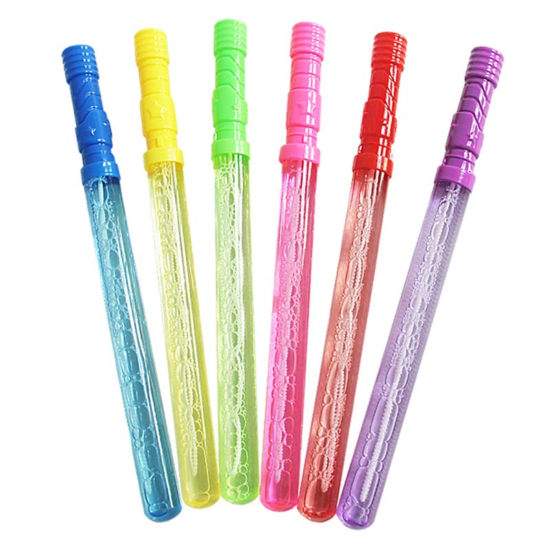 14.6’’ Big Bubble Wands for Kids Bubble Wand Bulk with Bubbles Refill Solution for Summer Toy, Bubbles Bulk Party Favors, Outdoors Toys Gifts for Boys Girls Party Supplies (12)