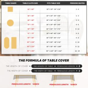 Horaldaily Fall Tablecloth 60x84 Inch, Thanksgiving Autumn Harvest White Pumpkin Orange Leaf Table Cover for Party Picnic Dinner Decor