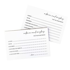 RXBC2011 Wedding advice and well wishes Cards for the Mr and Mrs Bride and Groom Newlyweds Bridal Shower Games Note Marriage Advice Pack of 50 (white)