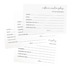 RXBC2011 Wedding advice and well wishes Cards for the Mr and Mrs Bride and Groom Newlyweds Bridal Shower Games Note Marriage Advice Pack of 50 (white)