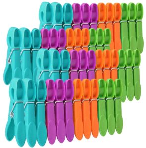 48 pcs colored plastic clothespins,clothes pins heavy duty outdoor,towel clips clothes pins with springs non slip for hanging clothes,outdoor,clothesline crafts picture clips food package clips