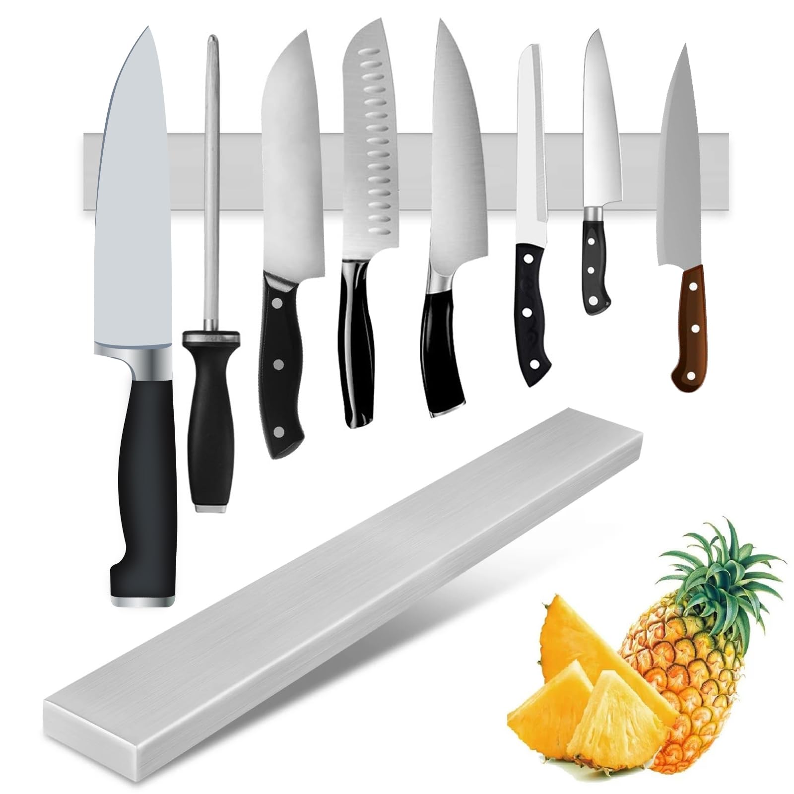 MG Magnetic Knife Holder for Wall, Stainless Steel Knife Magnetic Strip with Multi-Purpose Functionality as a Knife Holder, Knife Strip, Magnetic Tool Organizer & Home Organizer (16inch)