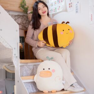 20 Inch Plush Bumblebee Stuffed Animal Bumble Bee Hugging Pillow Honey Bee Plushies Throw Pillow Bee Anime Gift for Kids and Lovers in Birthday,Valentine's Day,Christmas...