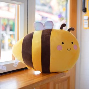 20 Inch Plush Bumblebee Stuffed Animal Bumble Bee Hugging Pillow Honey Bee Plushies Throw Pillow Bee Anime Gift for Kids and Lovers in Birthday,Valentine's Day,Christmas...