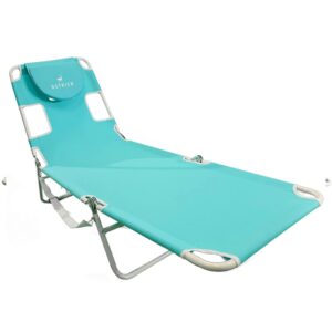 ostrich 72 by 22 inch versatile chaise lounge portable reclining lounger, outdoor patio, beach, lawn, camping, or pool tanning chair, aqua