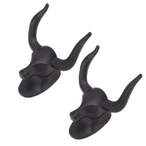 Heavy Duty Towel Hooks, 2 Packs Cow Head Wall Hooks Decorative Wall Hooks Towel Hooks for Bathroom Wall Mounted Clothes Hanger Coat Hook Rustic Bathroom Decor