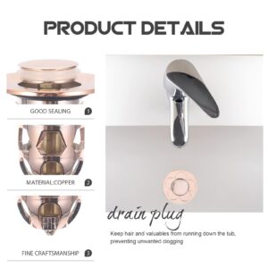 Uonlytech Sink Stopper Universal Sink Drain Tub Press Drain Rose Gold Bathtub Stopper for Bathroom, Washbasin