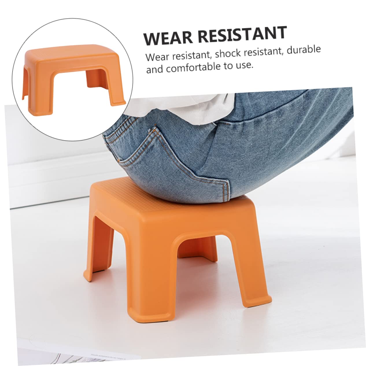 1pc Plastic Stool Stepping Stool for Adults Kids Step Stool Baby Step Stool Orange Simple Stool Bathroom Stool Stool Household Bathroom Stool Kids Stools