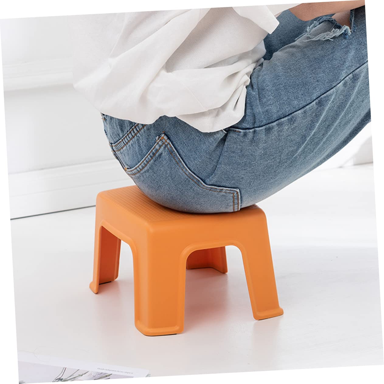 1pc Plastic Stool Stepping Stool for Adults Kids Step Stool Baby Step Stool Orange Simple Stool Bathroom Stool Stool Household Bathroom Stool Kids Stools