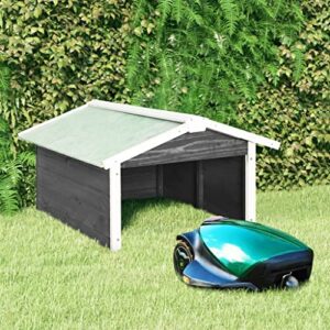 Matalde Robot Mower Garage, Outdoor Portable Storage Shed for Patio, Yard, Outdoor Robot Mower Garden Shelter Outdoor Storage Shed for Lawn Mower, Gray