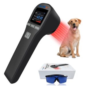 zjkc cold laser therapy device for muscle & joint, 4x808nm+16x650nm, pain relief, accelerate healing, home light therapy for dogs, cats, horses and animals(black)